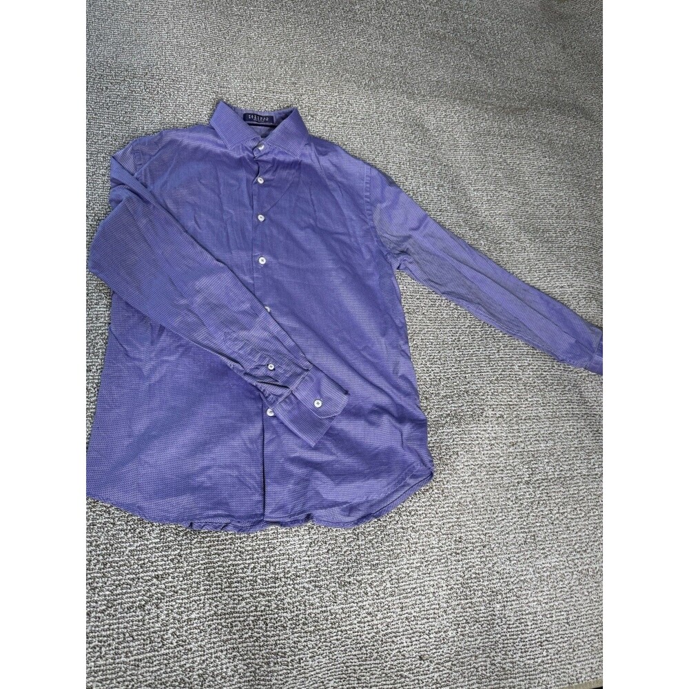 Robert Graham Dress Shirt Men’s 15 33/33 S Tailored Fit Purple Geometric